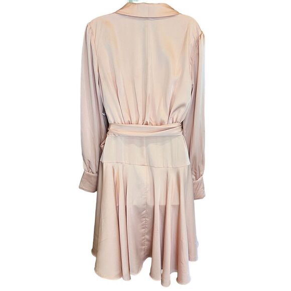 Ieena for MAC DUGGAL Women's Short Wrap Dress in Salmon NWOT Size 8 - Picture 6 of 8